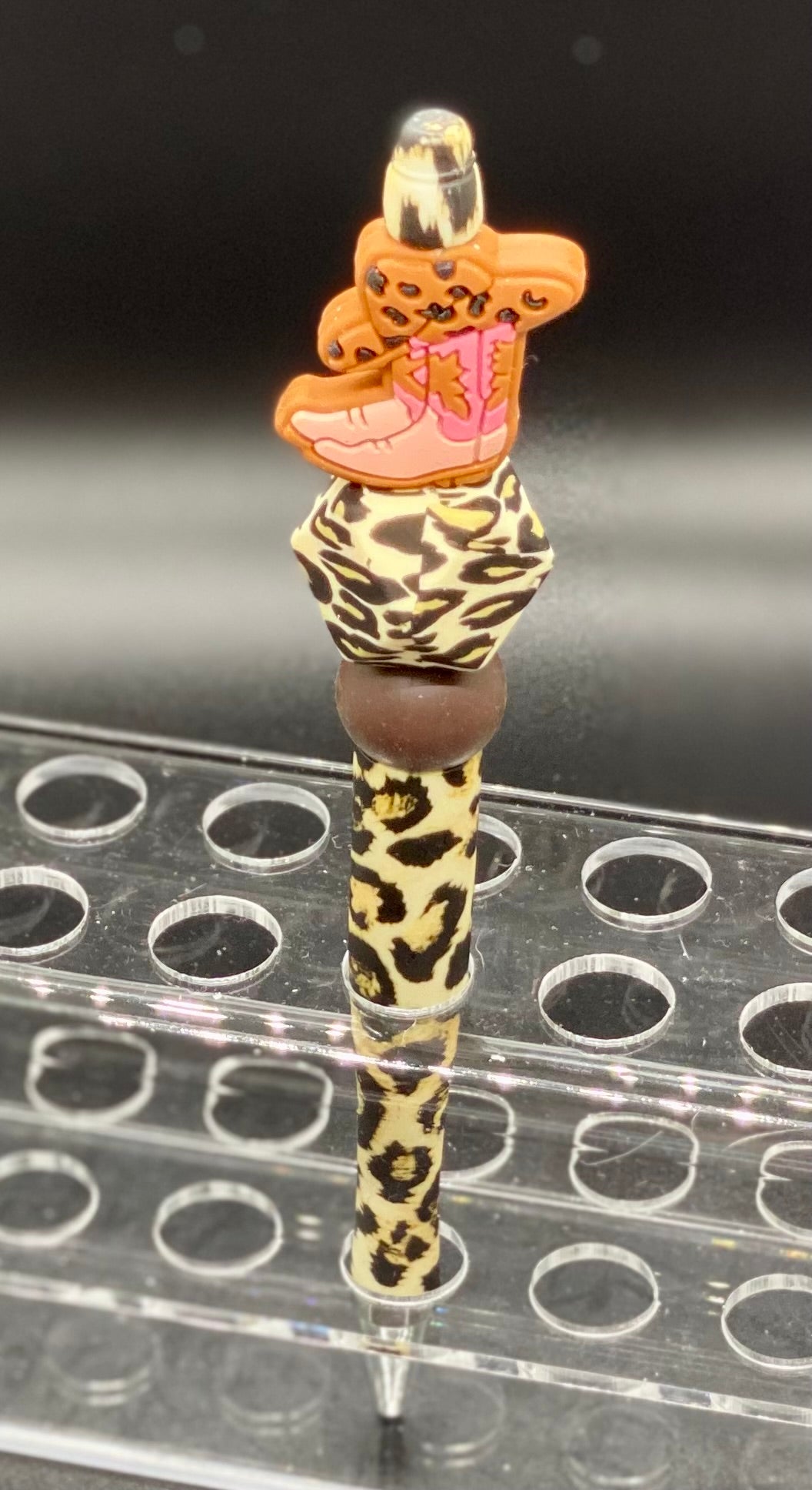 Beaded Cheeta Pen - Cow Girl Boots - Cheeta