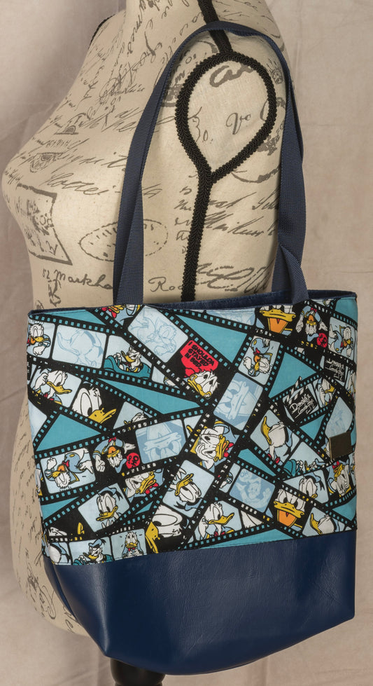 Tuesday Tote - Blue - Cartoon Duck - Medium